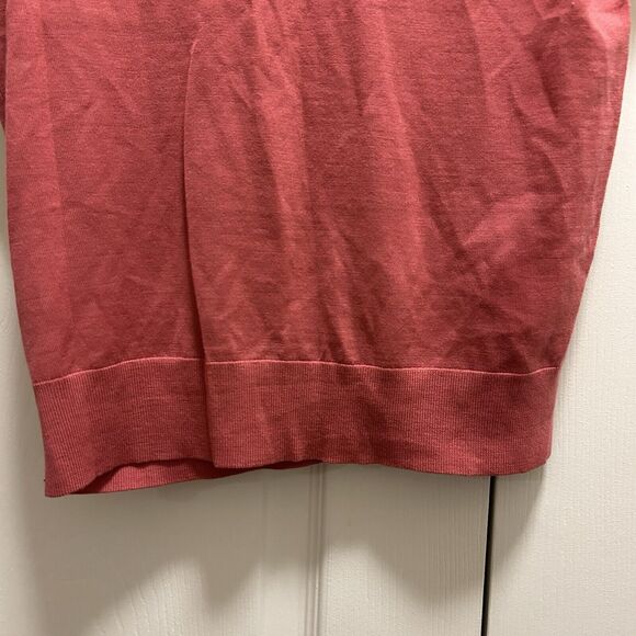 Theory Sweater Pink Short Sleeve Linen Viscose Blend Crew Neck Womens Small - Picture 5 of 9